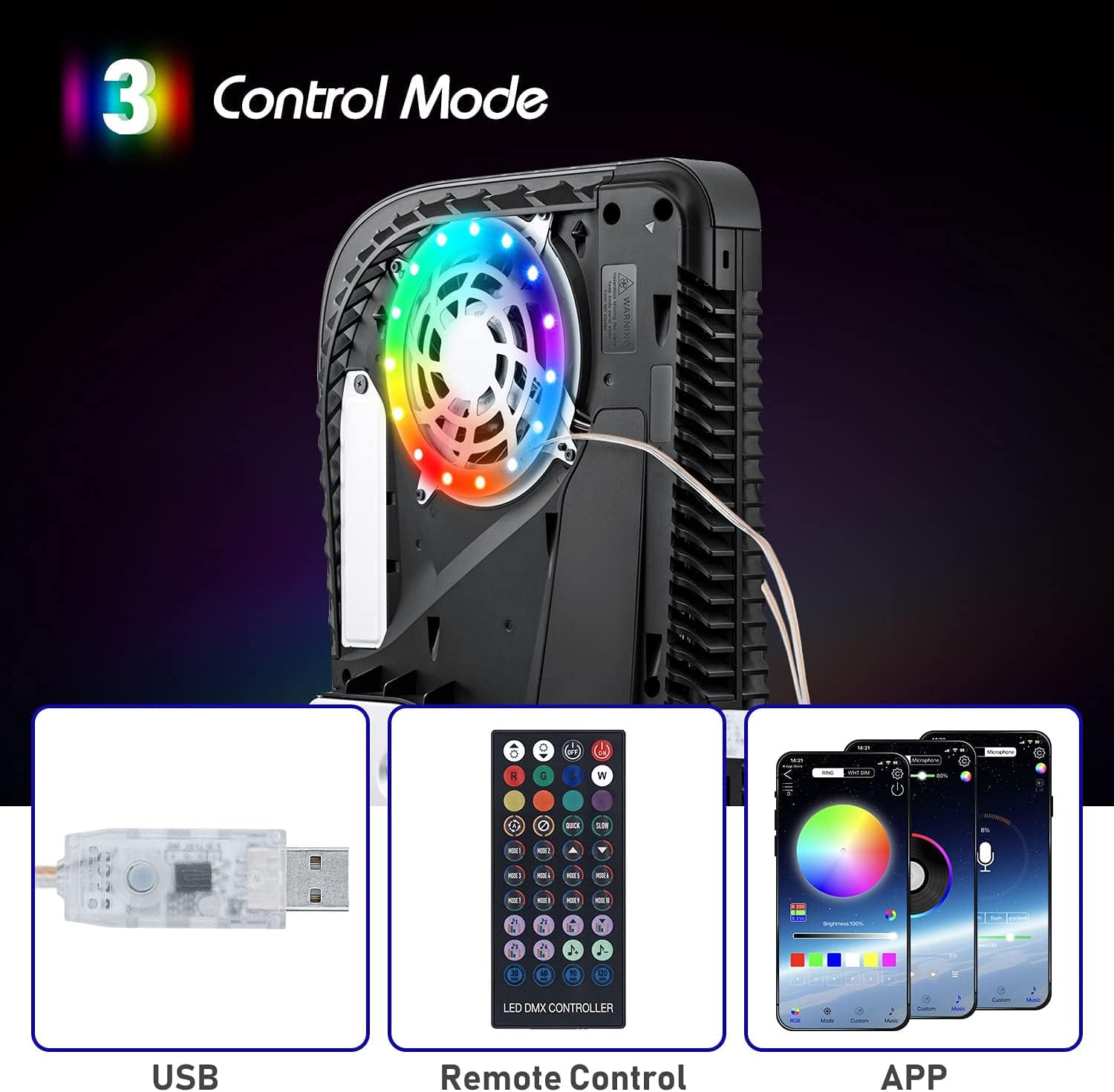 Sony Console Ps5 Slim - Fita de Luz LED RGB para