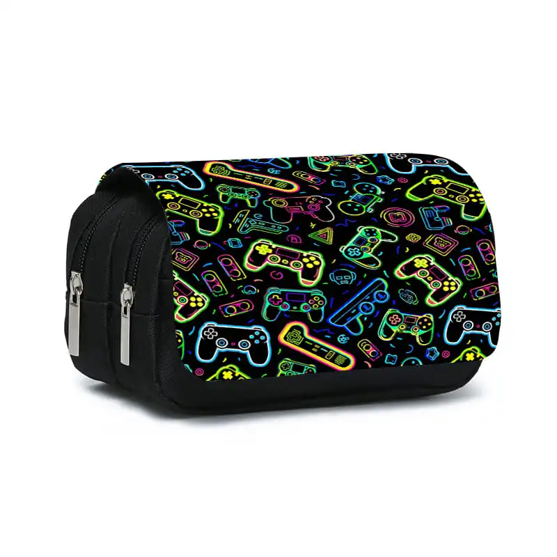 Gaming Console 5 Year Old - Estojo de Lápis Duplo Neon para